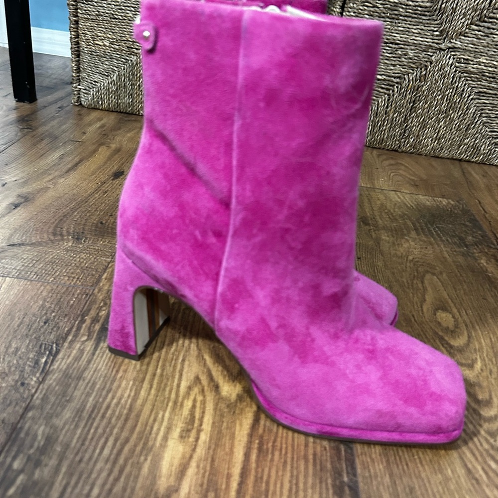 Sam Edelman Fuchsia Suede Heeled Boots